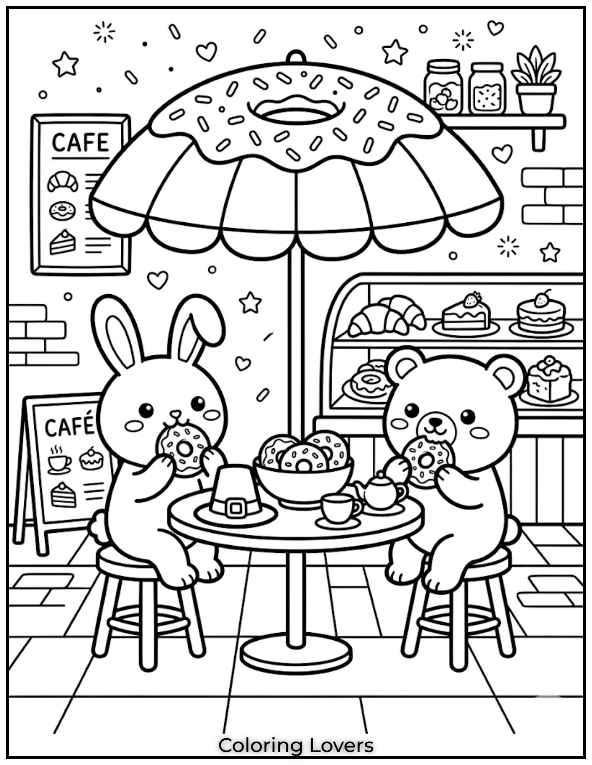 Donut Coloring Pages Kids Will Love Fun Cute Printables 4 Cafe Donut Coloring Page