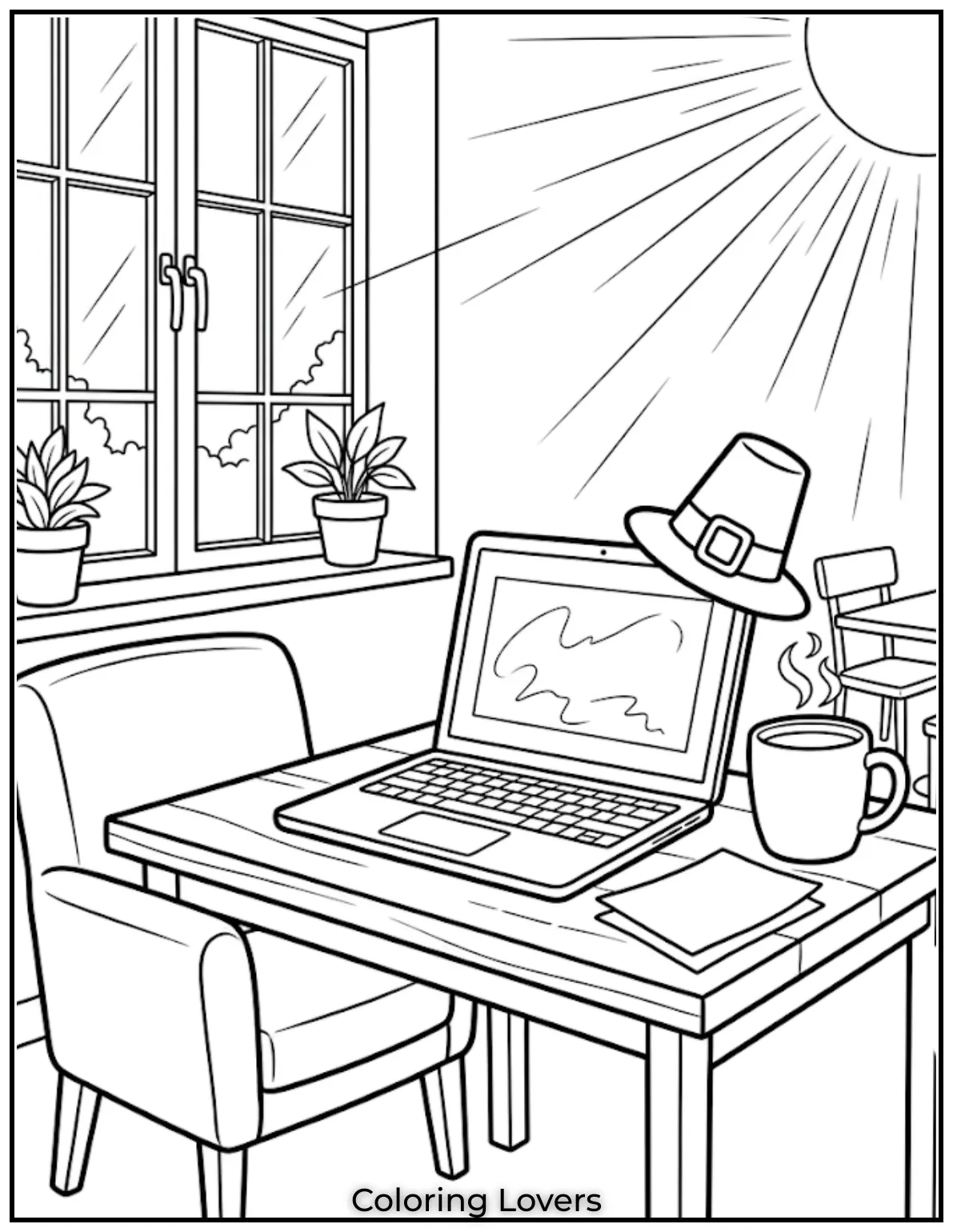 Cafe Drink CornerCozy summer cafe with soda laptop sunlight and relaxing indoor drink corner atmosphere scene vibe