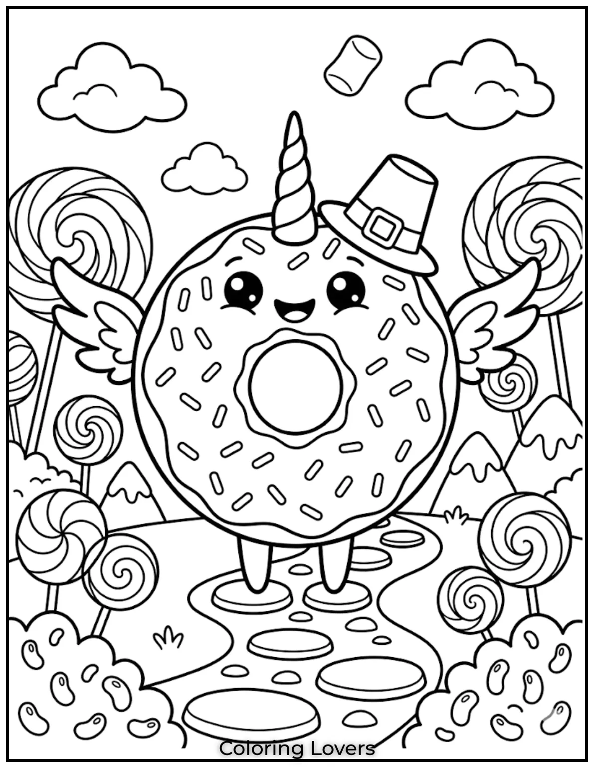 Donut Coloring Pages Kids Will Love Fun Cute Printables 37 Cute Donut Coloring Page