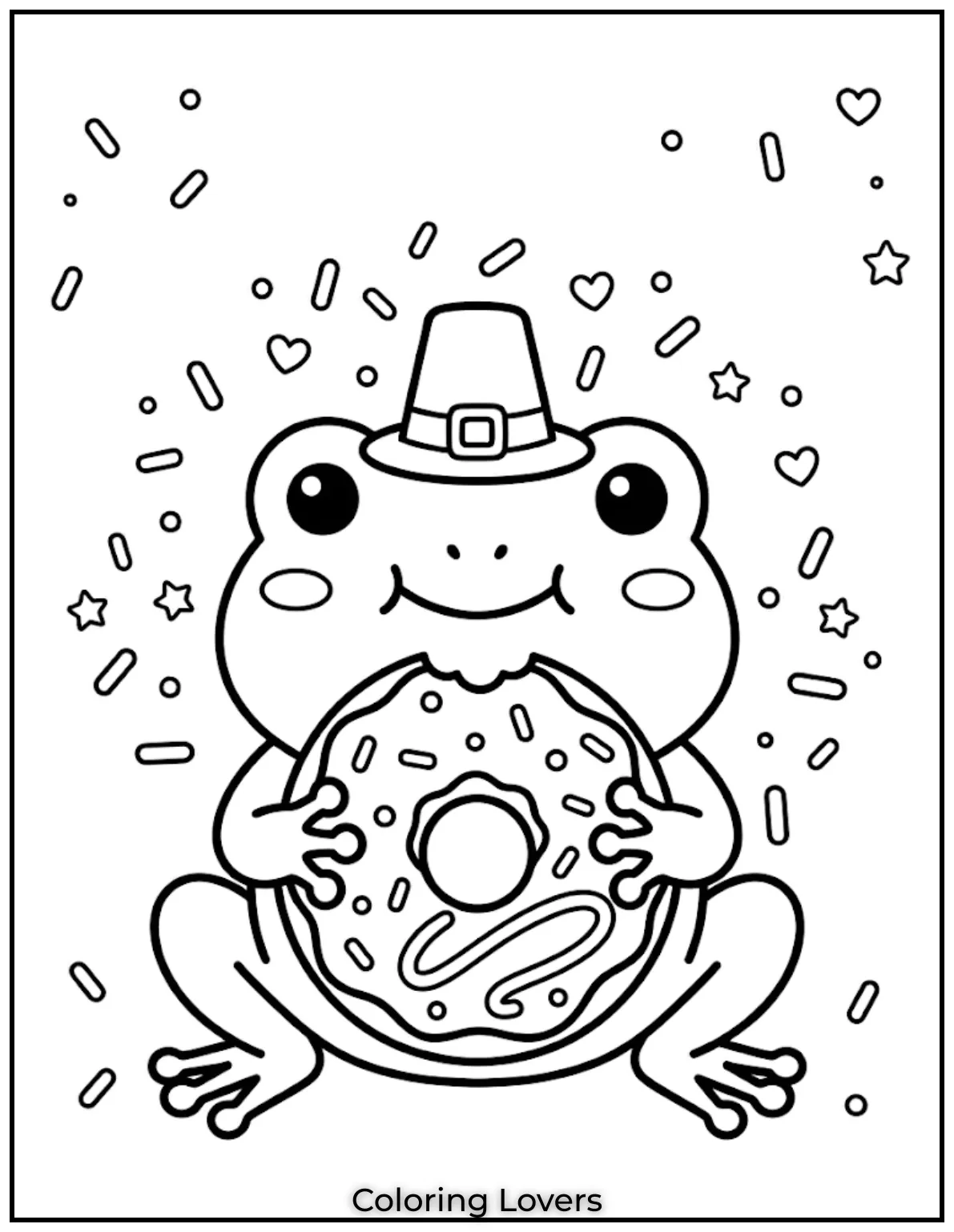 Donut Coloring Pages Kids Will Love Fun Cute Printables 7 Frog Donut Coloring Page