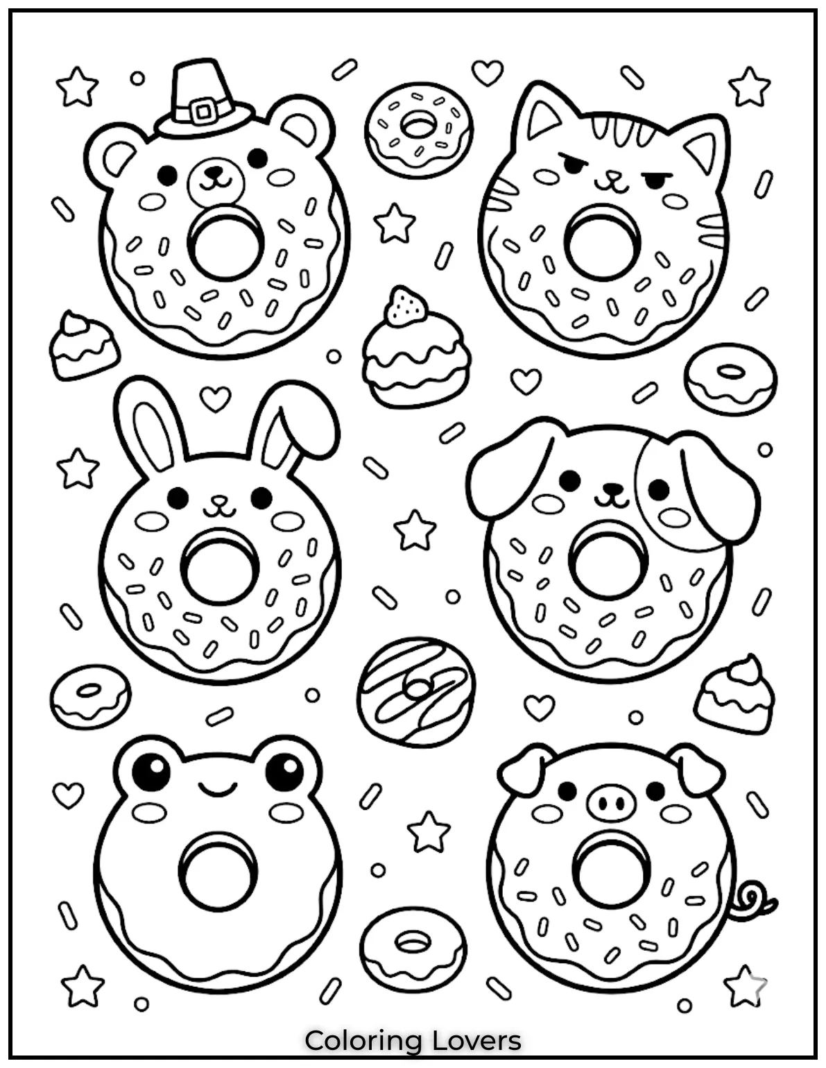 Donut Coloring Pages Kids Will Love Fun Cute Printables 5 Funny Donut Coloring Page