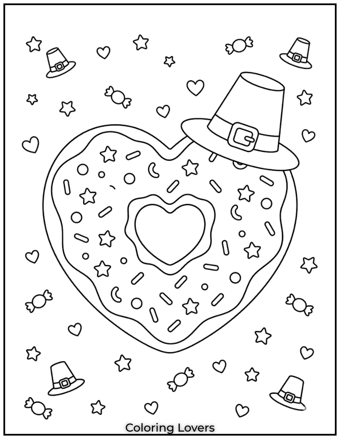 Donut Coloring Pages Kids Will Love Fun Cute Printables 22 Heart Donut Coloring Page