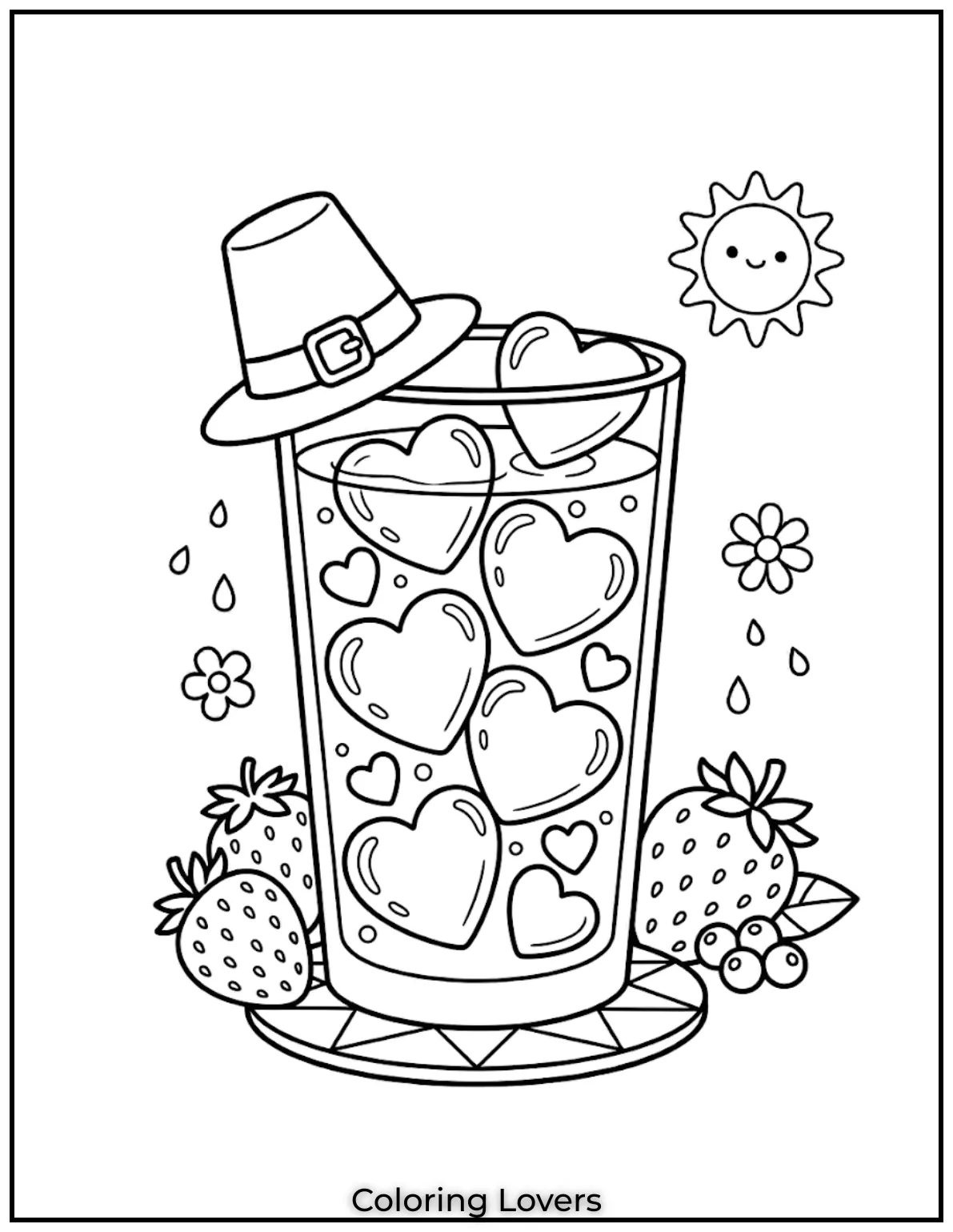 Heart Ice DrinkCool water glass filled with cute heart shaped ice cubes making adorable summer drink art