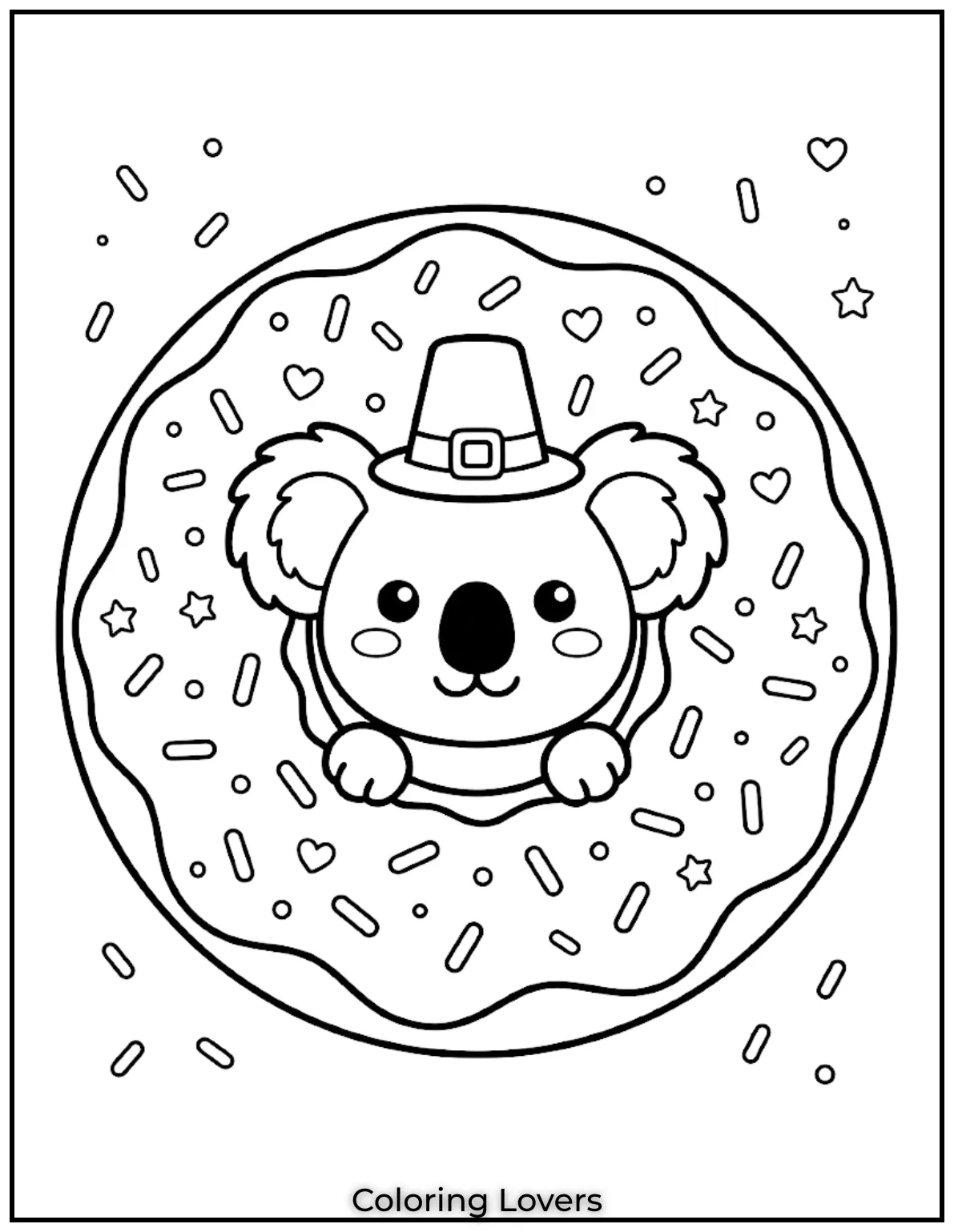 Donut Coloring Pages Kids Will Love Fun Cute Printables 6 Koala Donut Coloring Page