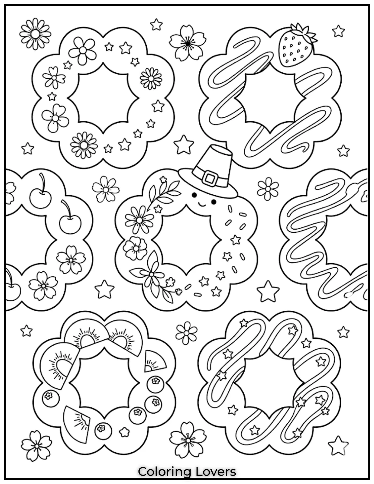 Donut Coloring Pages Kids Will Love Fun Cute Printables 20 Mochi Donut Coloring Page