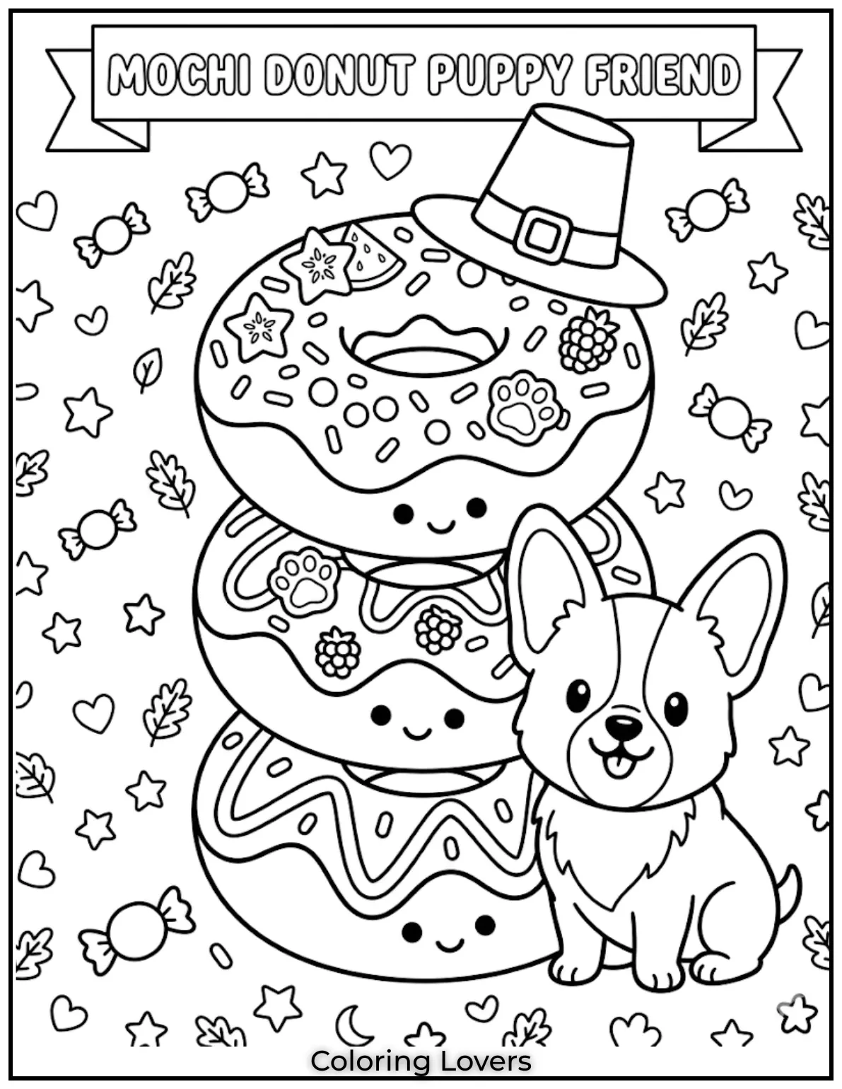 Donut Coloring Pages Kids Will Love Fun Cute Printables 27 Puppy Donut Coloring Page