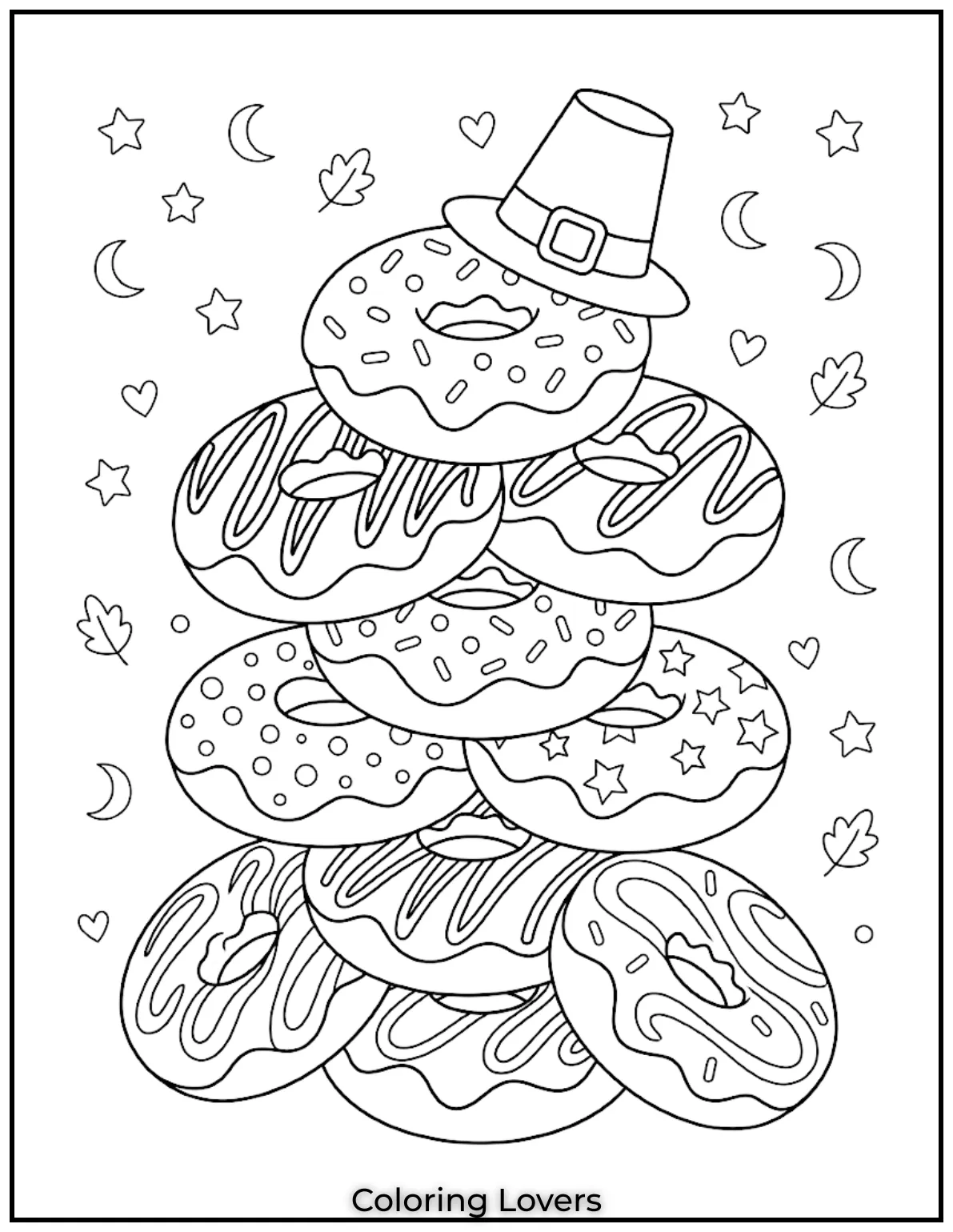 Donut Coloring Pages Kids Will Love Fun Cute Printables 16 Stacked Donut Coloring Page