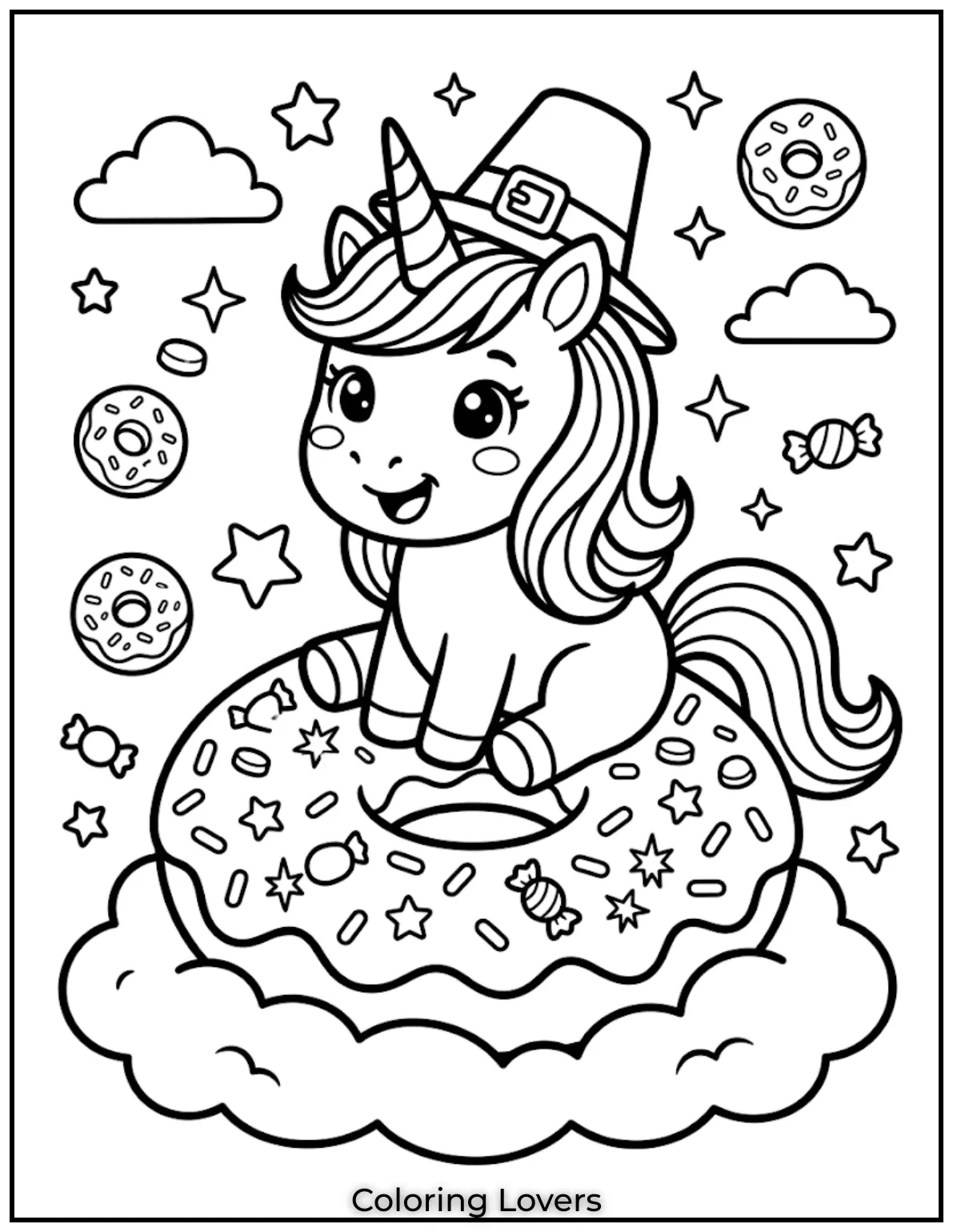 Donut Coloring Pages Kids Will Love Fun Cute Printables 35 Unicorn Donut Coloring Pages