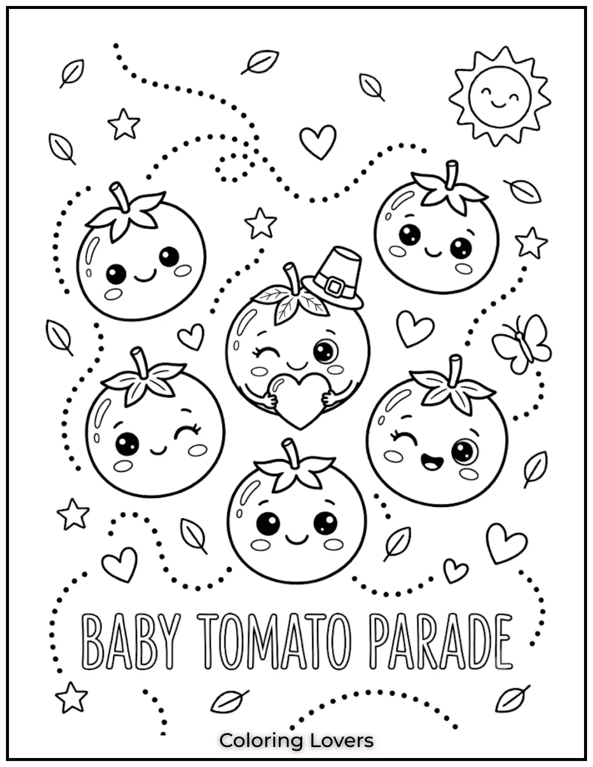 Amazing Tomato Coloring Pages Packed with Fun and Smiles 7 Baby Tomato Coloring Page