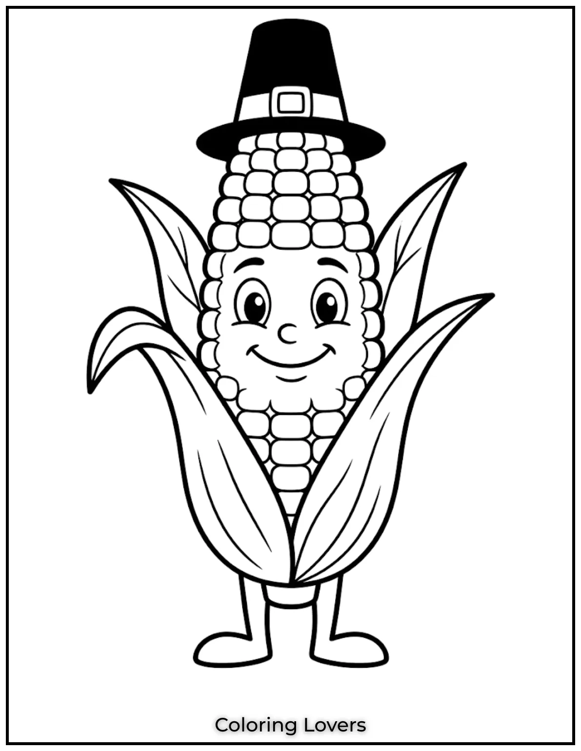 Fall in Love with These Adorable Corn Coloring Pages 14 A basic corn coloring page offers clear outlines, simple details, and plenty of space for colorful creativity every day.