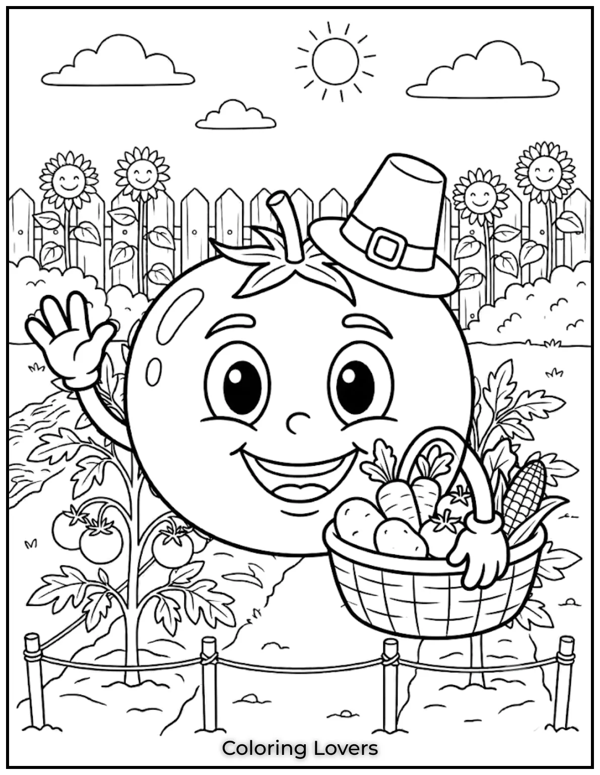 Amazing Tomato Coloring Pages Packed with Fun and Smiles 17 Basket Bob Tomato Coloring Page