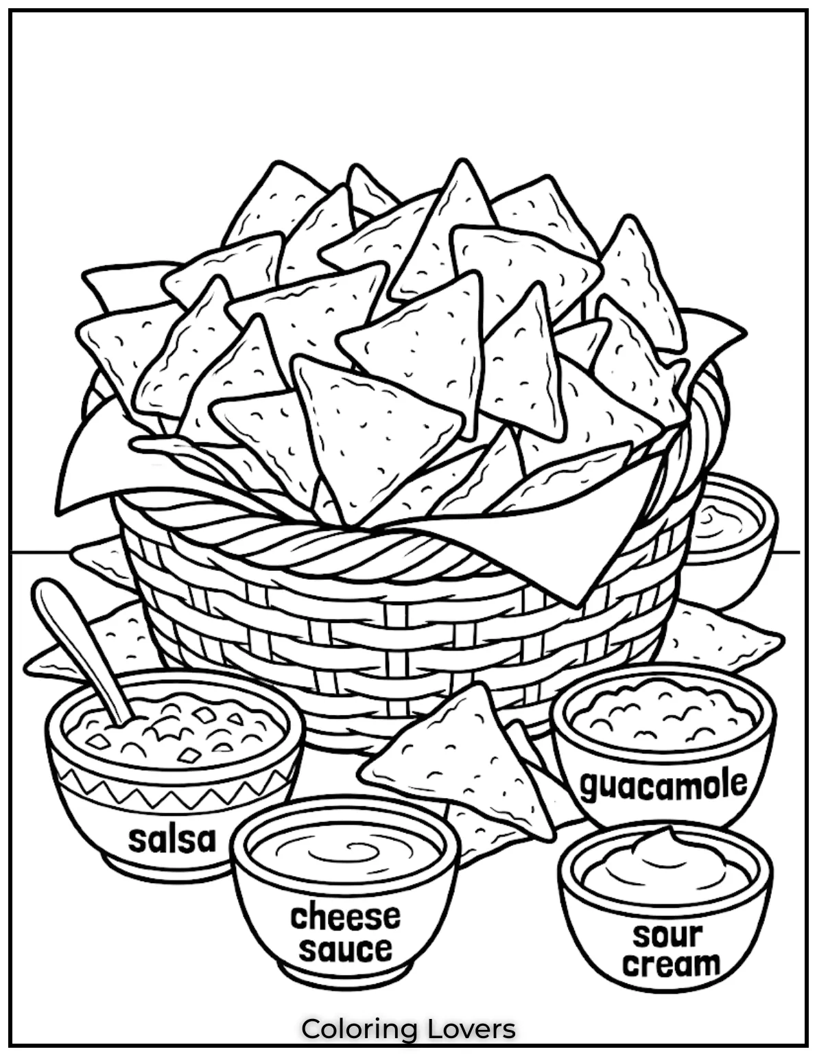 Basket Feast Nachos Coloring Pages