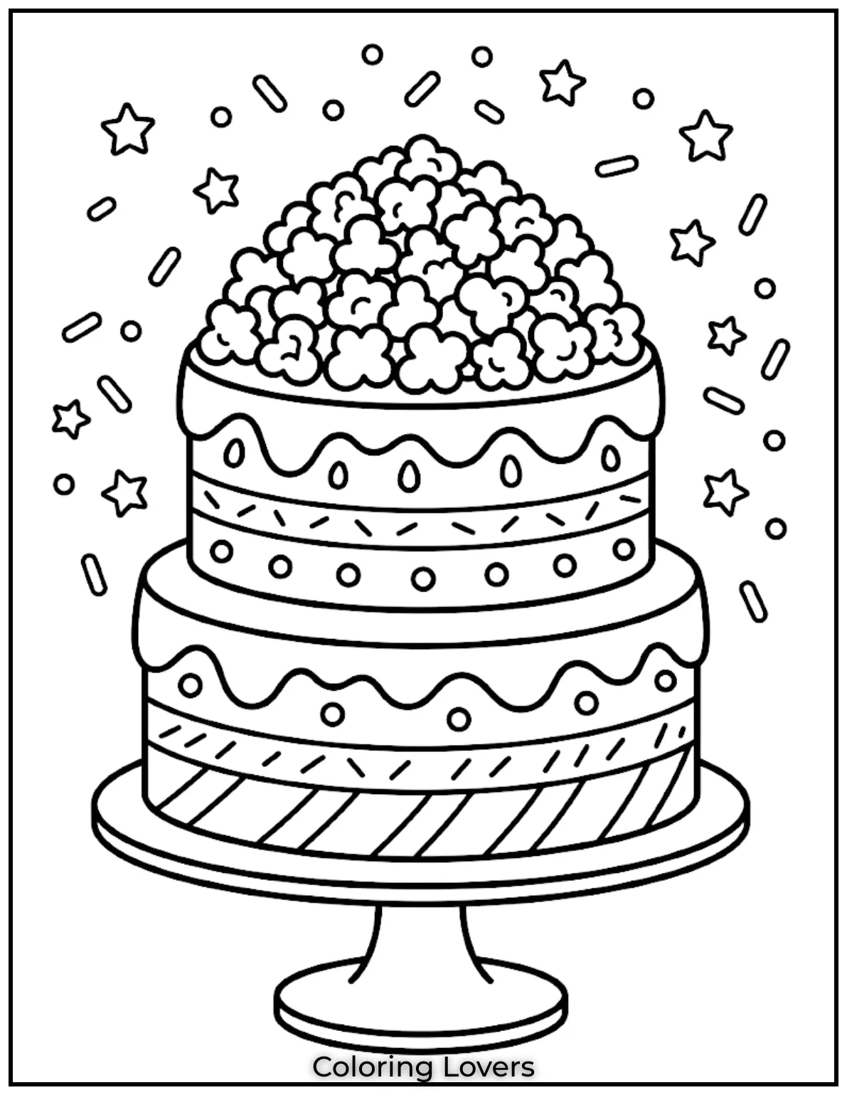 Super Cute Popcorn Coloring Pages Kids Love to Color 19 Cake Popcorn Coloring Pages