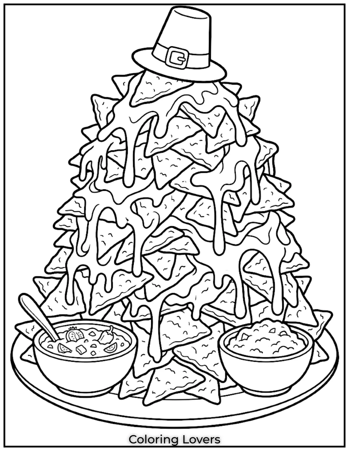 Cheese Nachos Coloring Pages