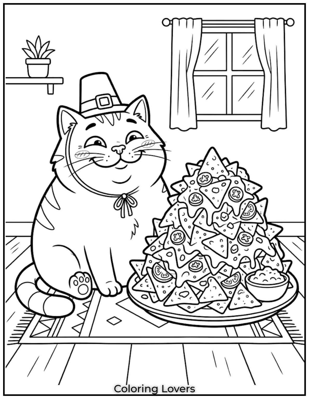 Fat Cat Nachos Coloring Pages