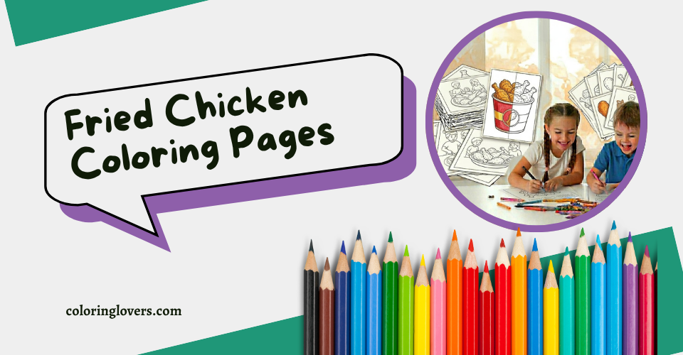 Fried Chicken Coloring Page