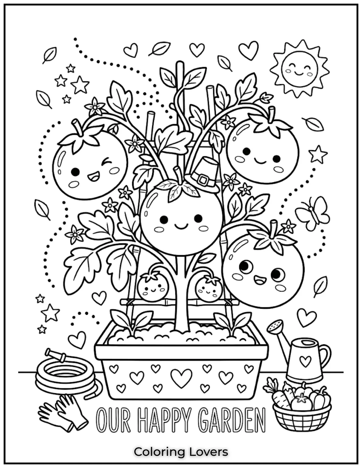 Amazing Tomato Coloring Pages Packed with Fun and Smiles 10 Garden Tomato Coloring Page