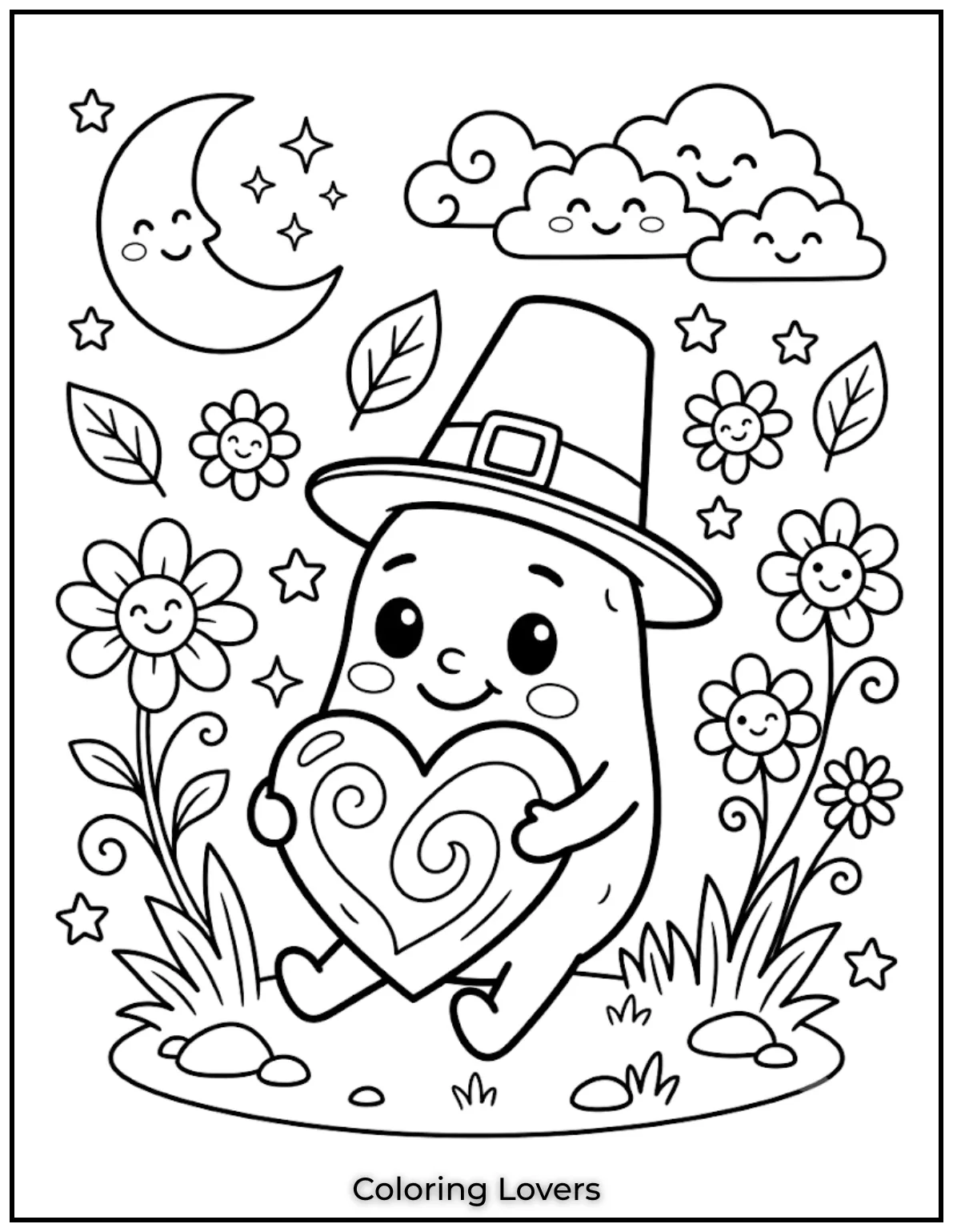 Free Potato Coloring Pages | The Cutest Printables for All 10 Draw Potato holding a lovely heart, spreading happiness, friendship, kindness, and sweet feelings through every colorful picture together.