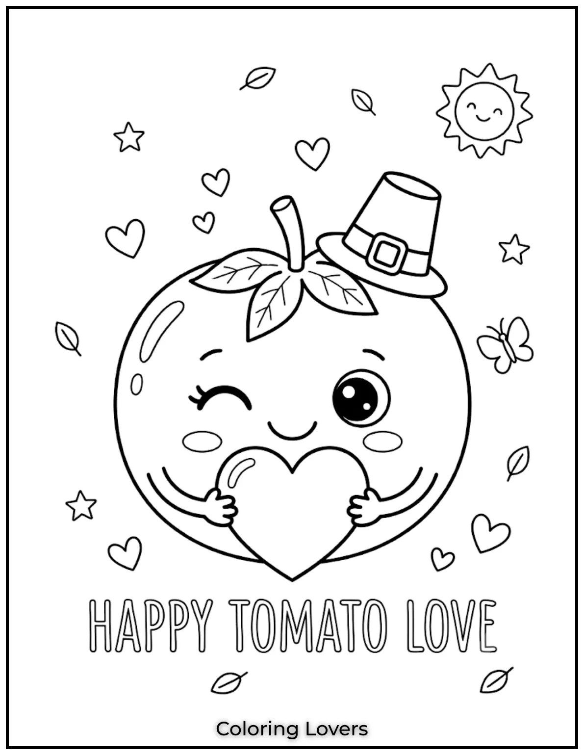 Amazing Tomato Coloring Pages Packed with Fun and Smiles 6 Heart Tomato Coloring Page