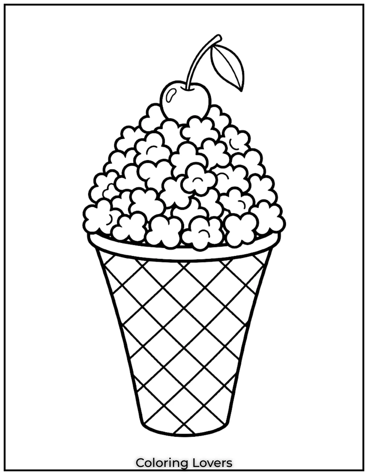 Super Cute Popcorn Coloring Pages Kids Love to Color 20 Icecream Popcorn Coloring Pages