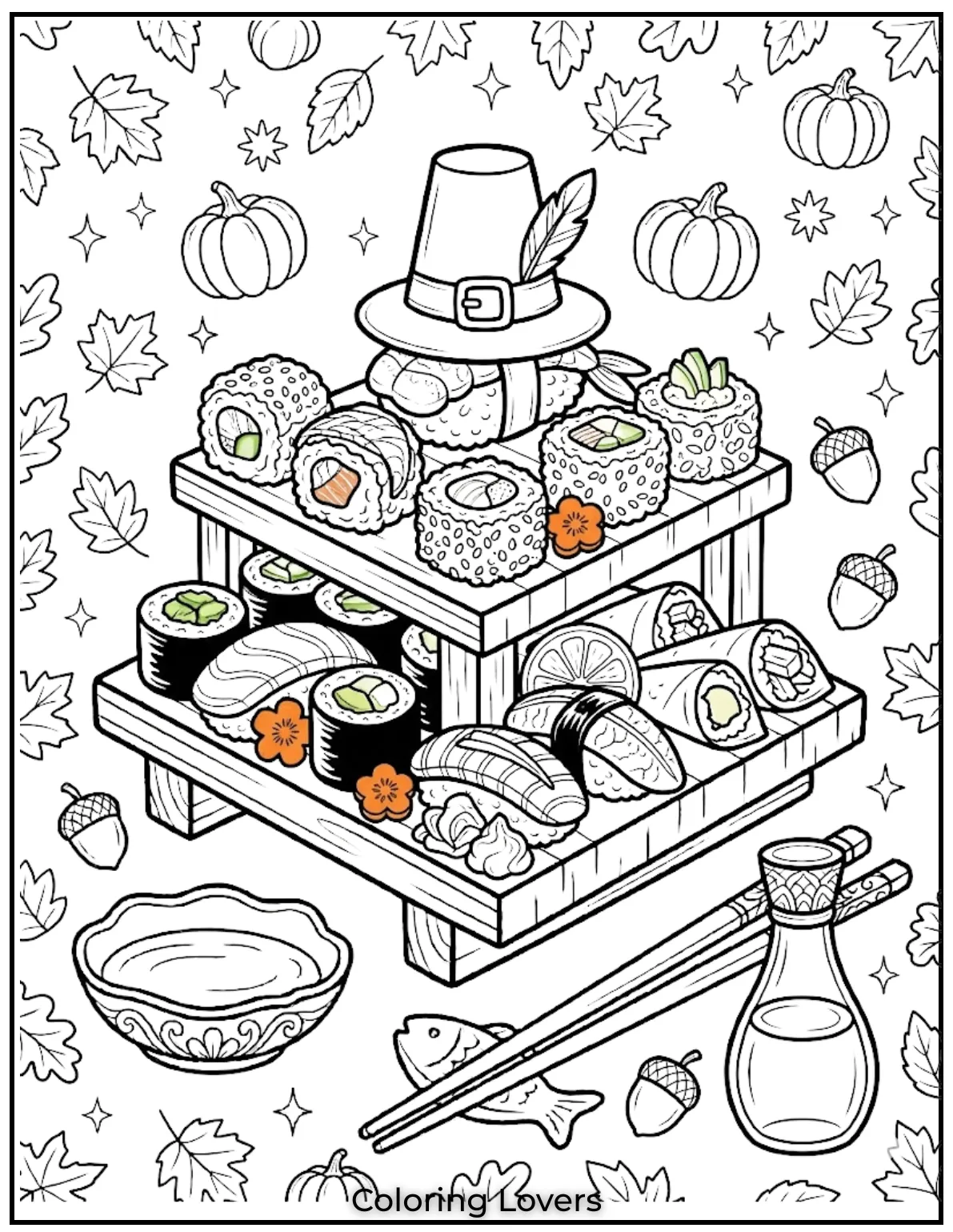 Cute Sushi Coloring Pages All Will Absolutely Love 30 This ingredients sushi coloring page showcases important components used in delicious sushi creations.