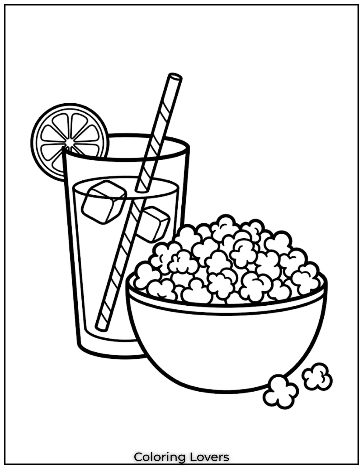 Super Cute Popcorn Coloring Pages Kids Love to Color 11 Lemonade Popcorn Coloring Pages