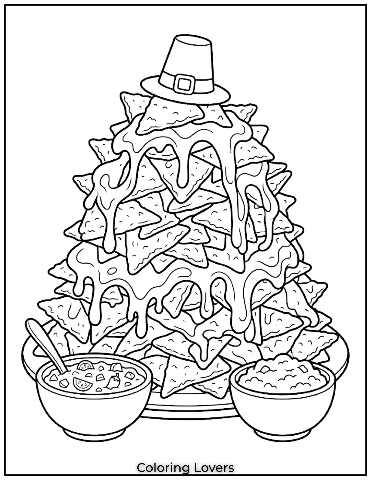Loaded Nachos Coloring Pages Feast