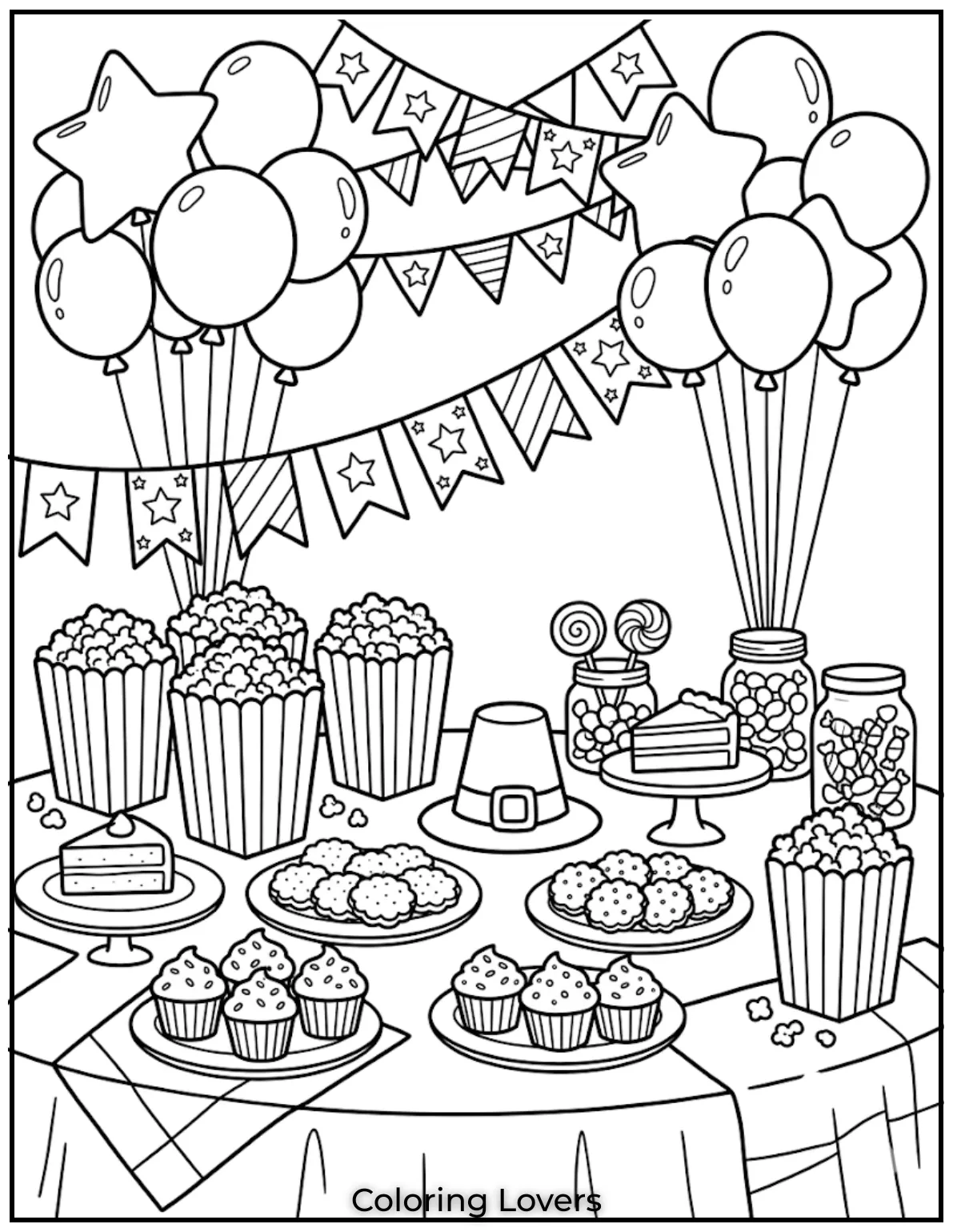 Super Cute Popcorn Coloring Pages Kids Love to Color 23 Party Popcorn Coloring Pages