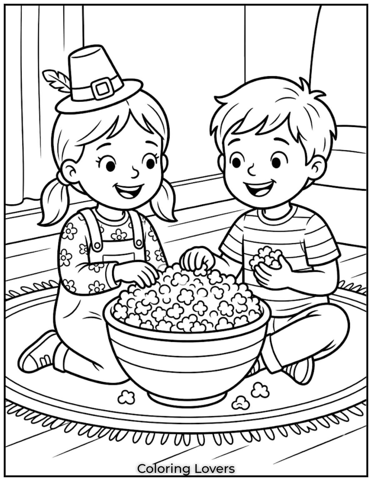 Super Cute Popcorn Coloring Pages Kids Love to Color 21 Sharing Popcorn Coloring Pages