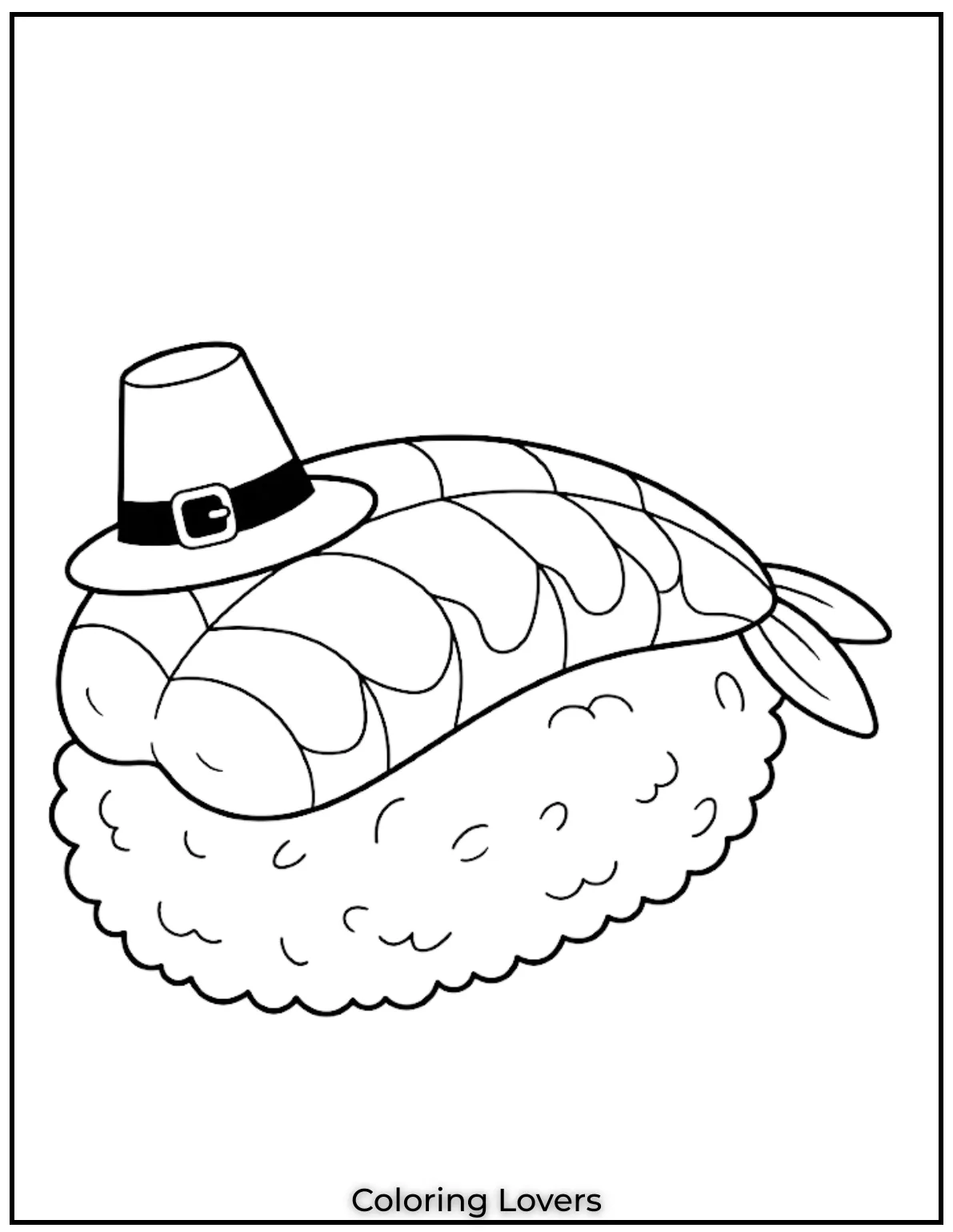 Cute Sushi Coloring Pages All Will Absolutely Love 22 A shrimp sushi coloring page introduces tasty seafood themes through enjoyable coloring activities today.