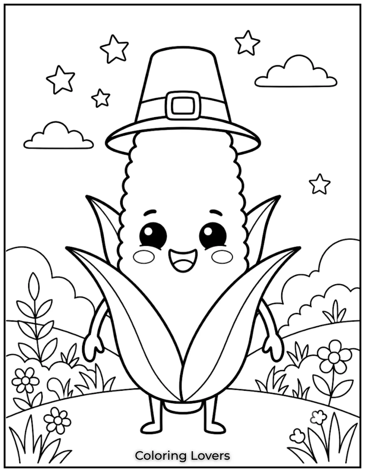 Fall in Love with These Adorable Corn Coloring Pages 5 Simple corn coloring page designs help young children enjoy creative fun without confusing details or tiny shapes anywhere.