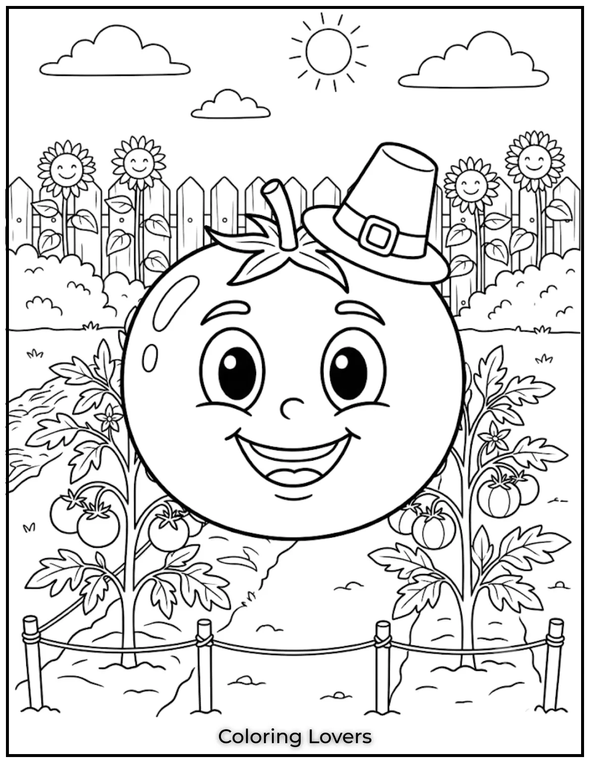 Amazing Tomato Coloring Pages Packed with Fun and Smiles 15 Smiling Bob Tomato Coloring Page