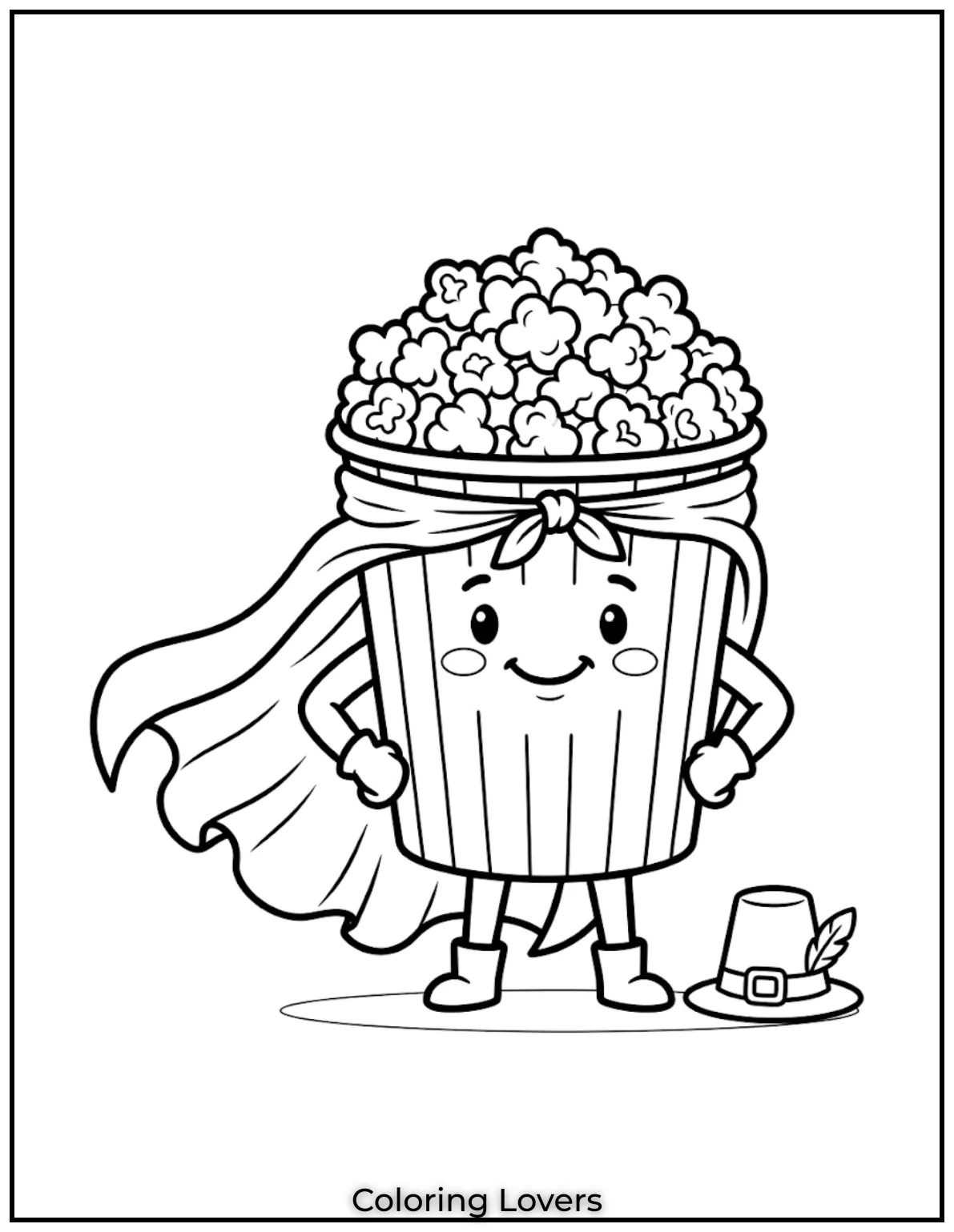 Super Cute Popcorn Coloring Pages Kids Love to Color 6 Superhero Popcorn Coloring Pages