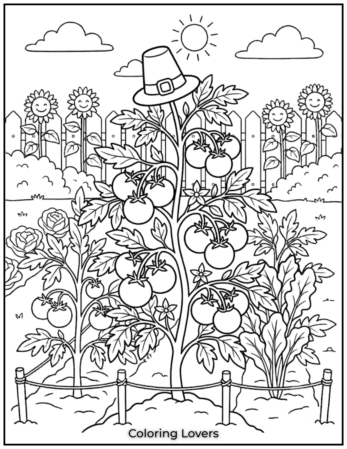 Amazing Tomato Coloring Pages Packed with Fun and Smiles 14 Vine Tomato Coloring Page