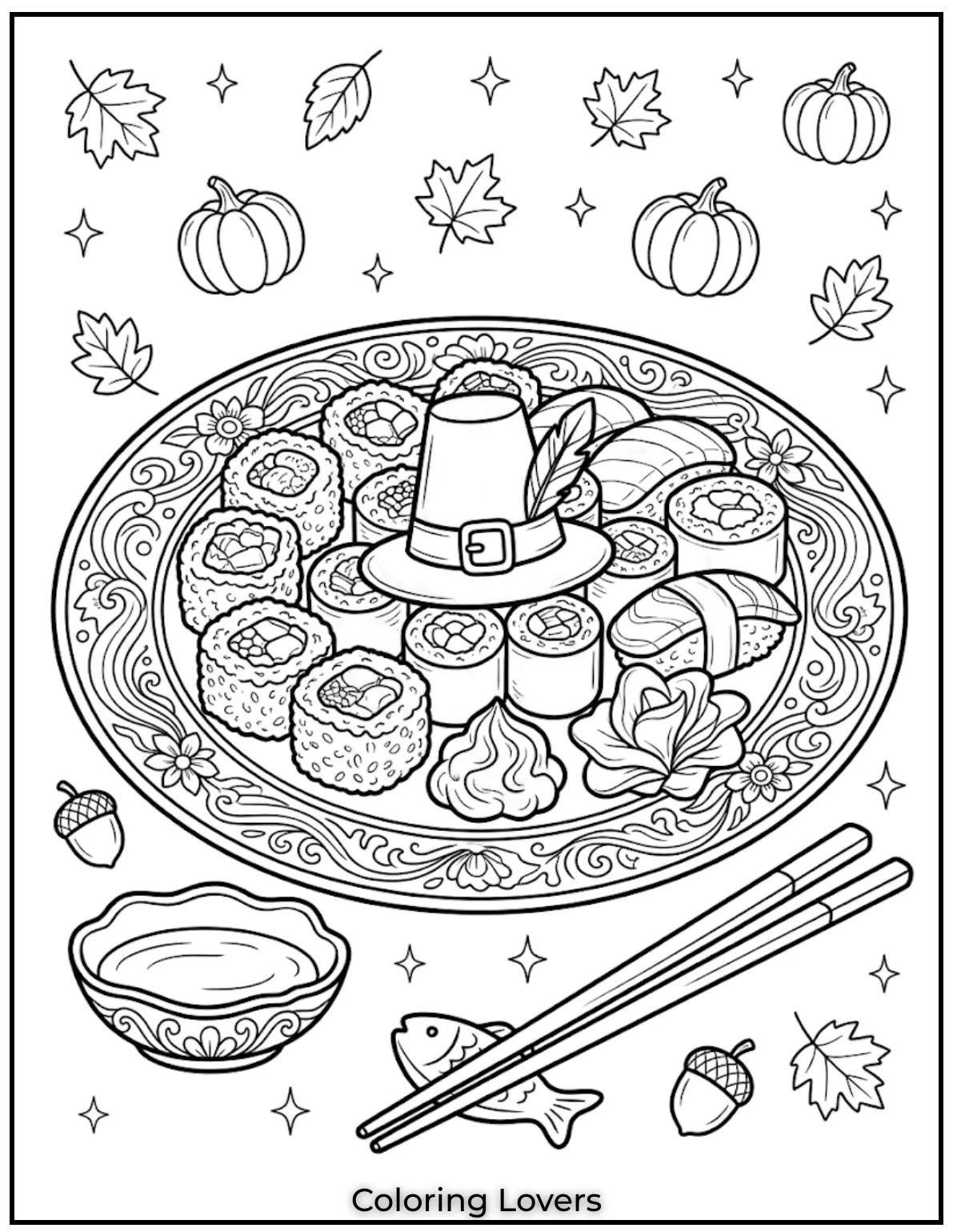 Cute Sushi Coloring Pages All Will Absolutely Love 26 This wasabi sushi coloring page includes flavorful side additions that enhance coloring excitement greatly.