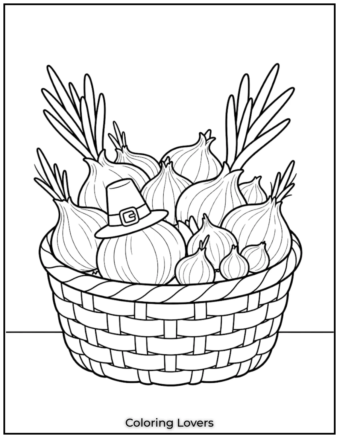 Cute Onion Coloring Pages to Print & Enjoy for Free 5 Basket Onion Coloring Page