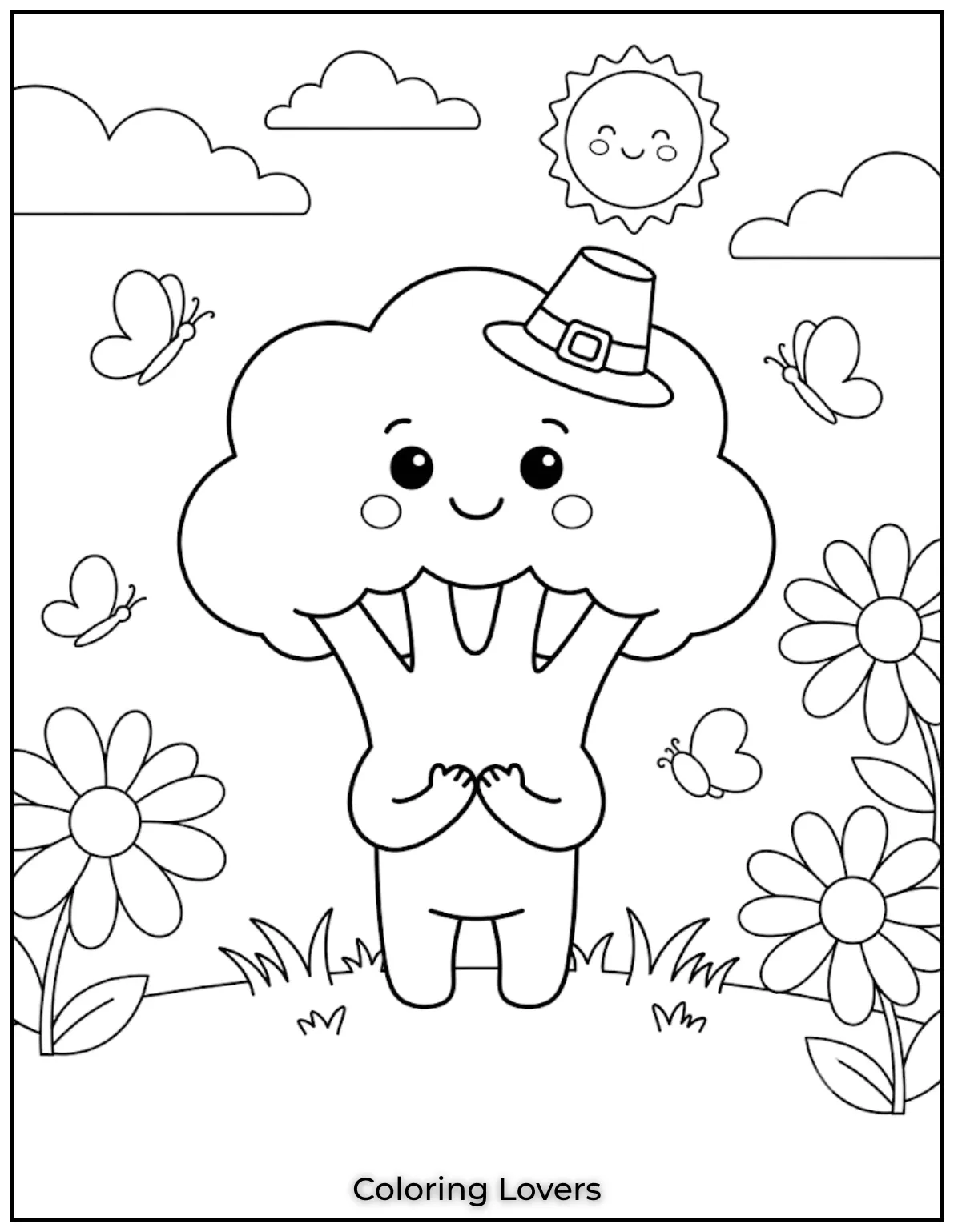 Printable Broccoli Coloring Pages Everyone Will Love 4 Cute Broccoli Coloring Page