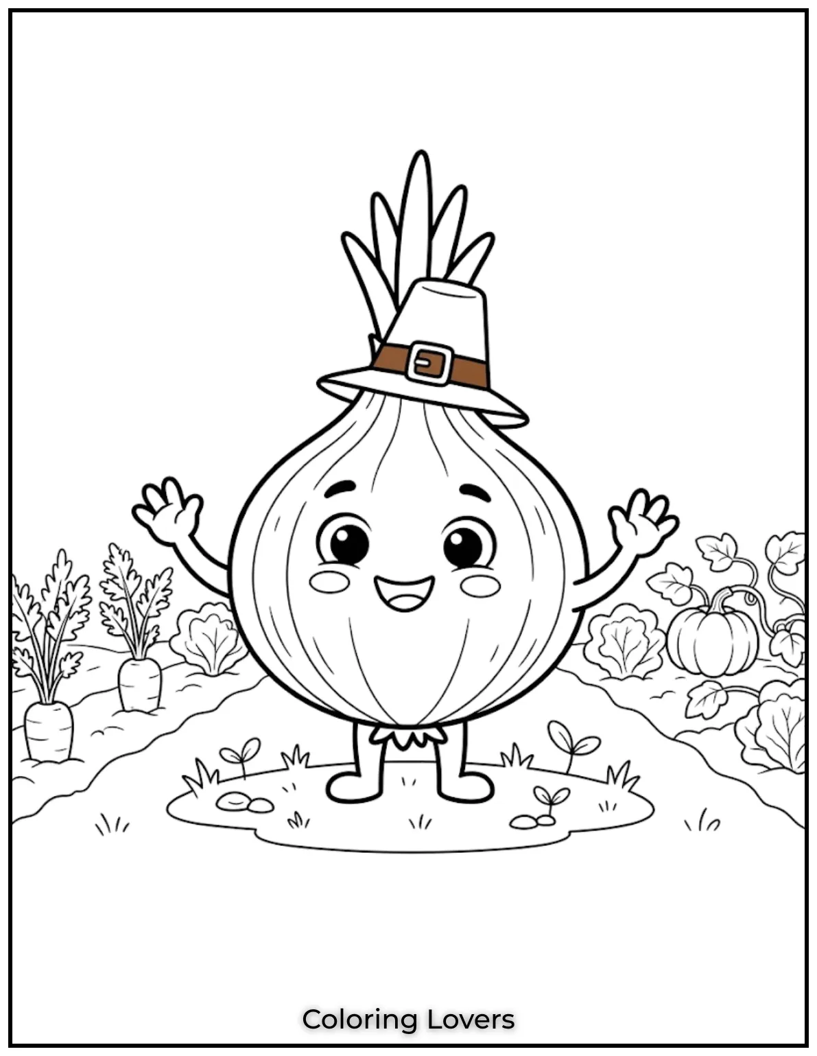 Cute Onion Coloring Pages to Print & Enjoy for Free 6 Cute Onion Coloring Page