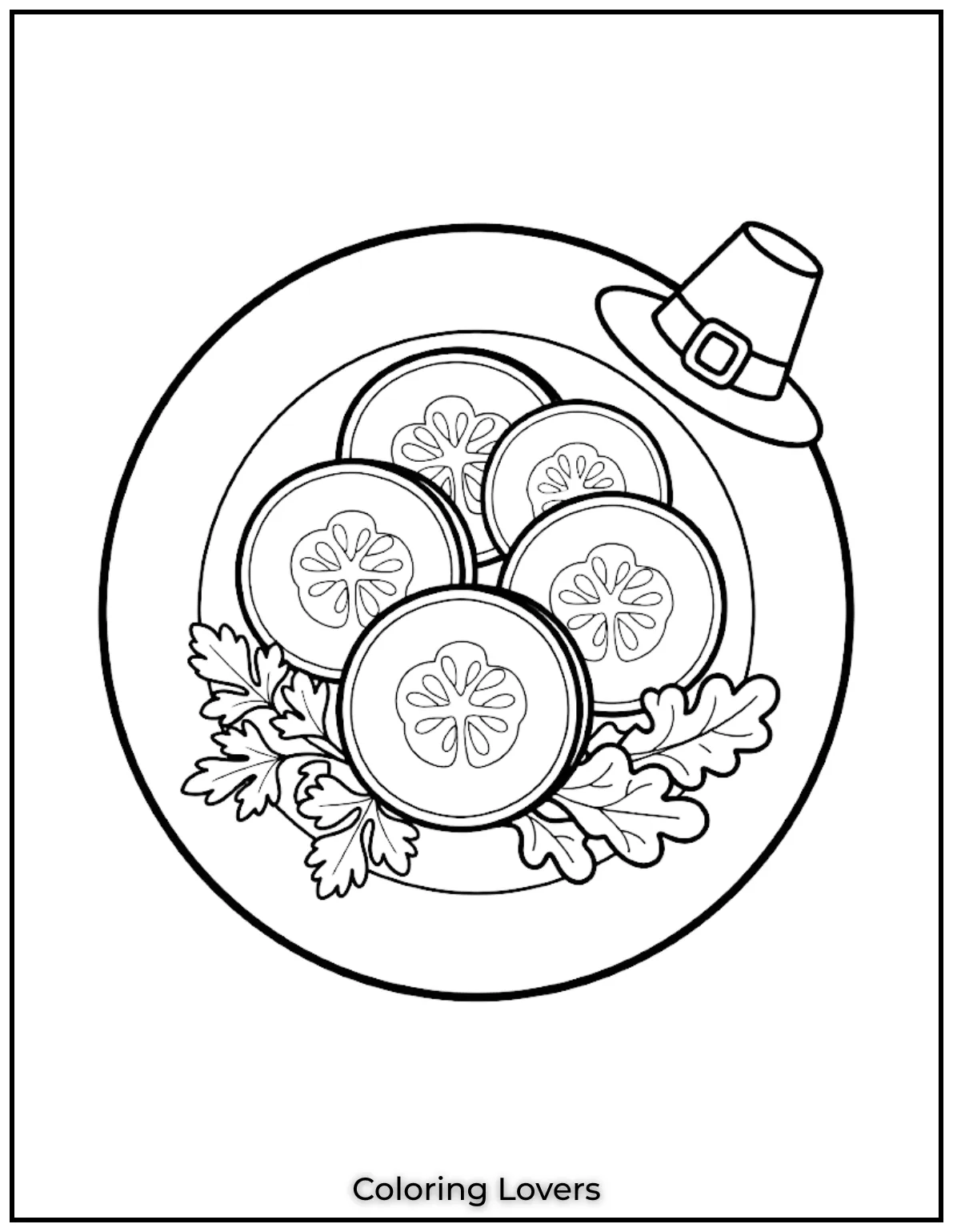 The Funniest Cucumber Coloring Pages You Need Today 18 Neatly arranged cucumber slices display crisp textures, visible seeds, and spacious outlines for enjoyable printable coloring every single time.