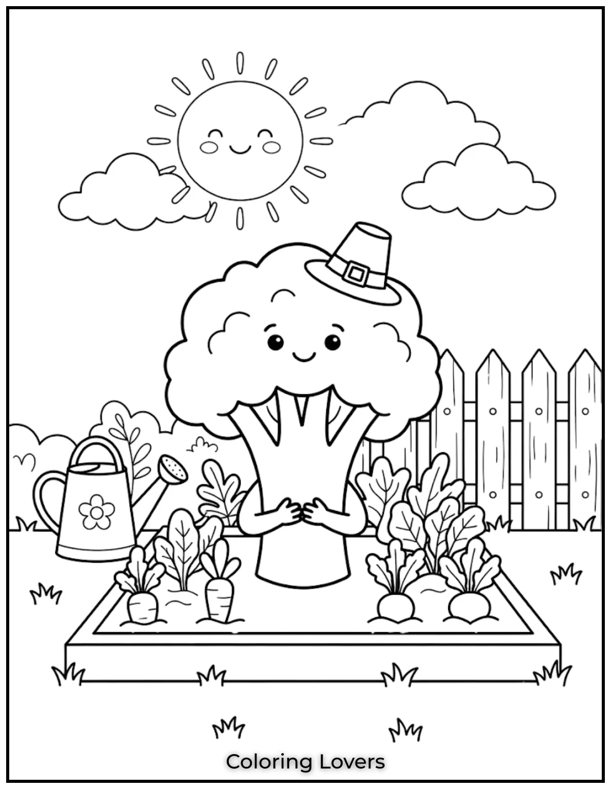 Printable Broccoli Coloring Pages Everyone Will Love 6 Garden Broccoli Coloring Page