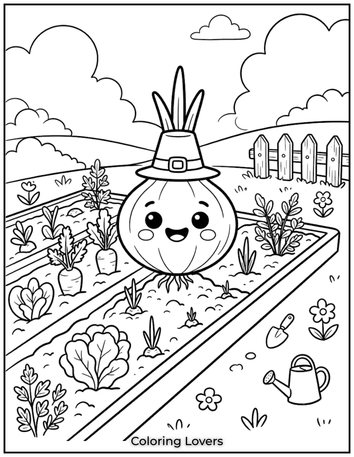 Cute Onion Coloring Pages to Print & Enjoy for Free 4 Garden Onion Coloring Page