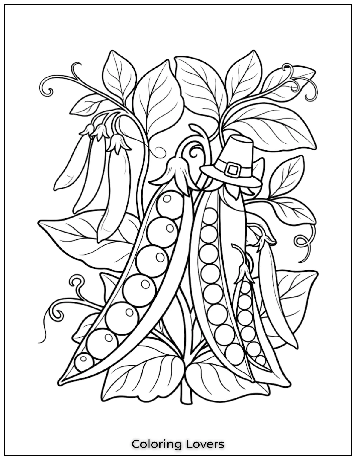 Cute Pea Coloring Pages for Fun Creative Coloring 14 Garden Pod Coloring Page