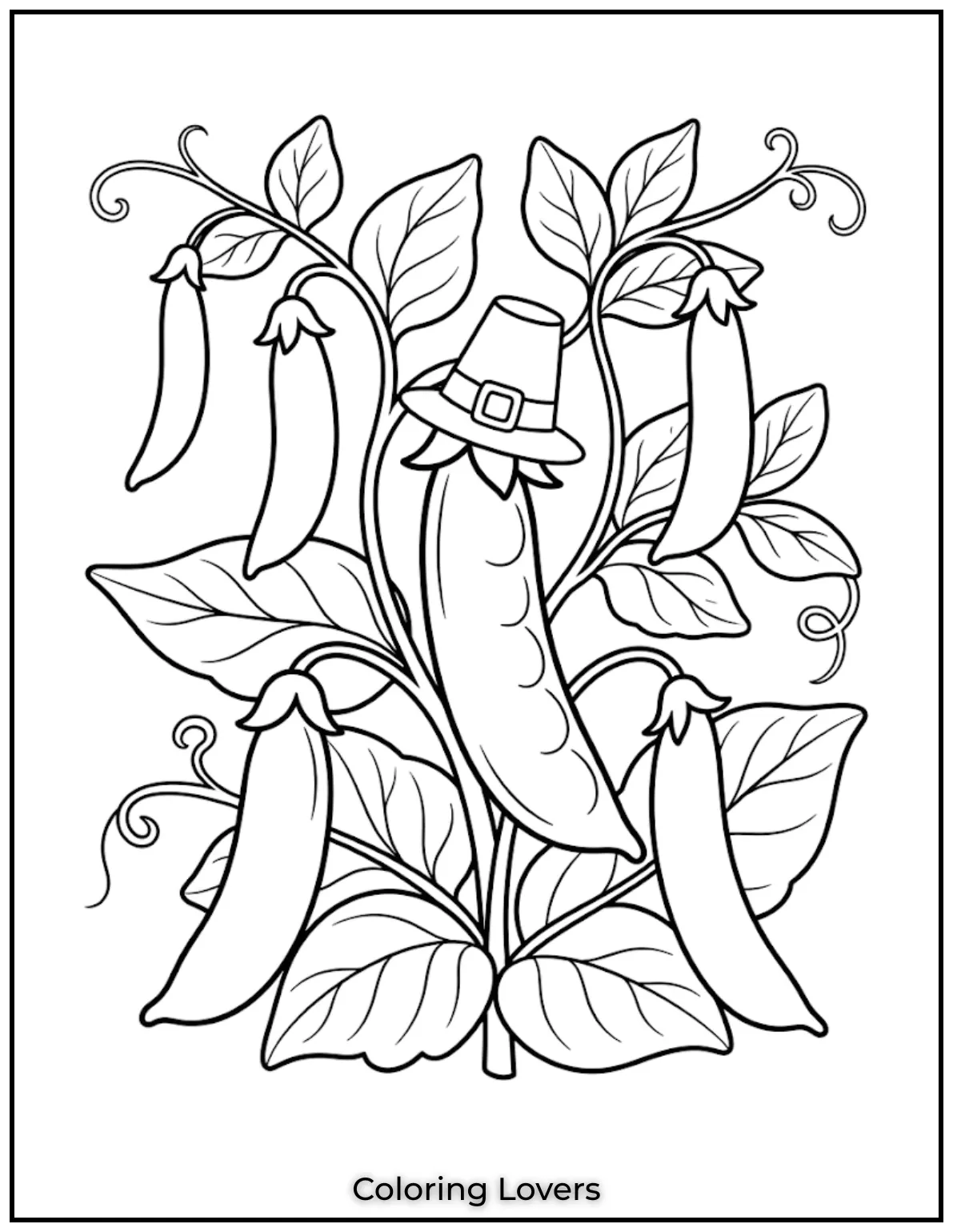 Cute Pea Coloring Pages for Fun Creative Coloring 10 Hanging Pod Coloring Page