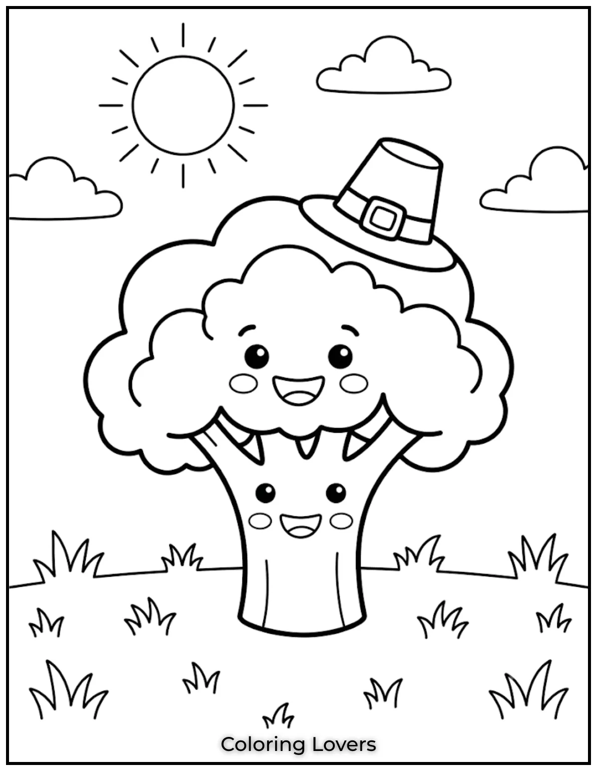 Printable Broccoli Coloring Pages Everyone Will Love 3 Happy Broccoli Coloring Page