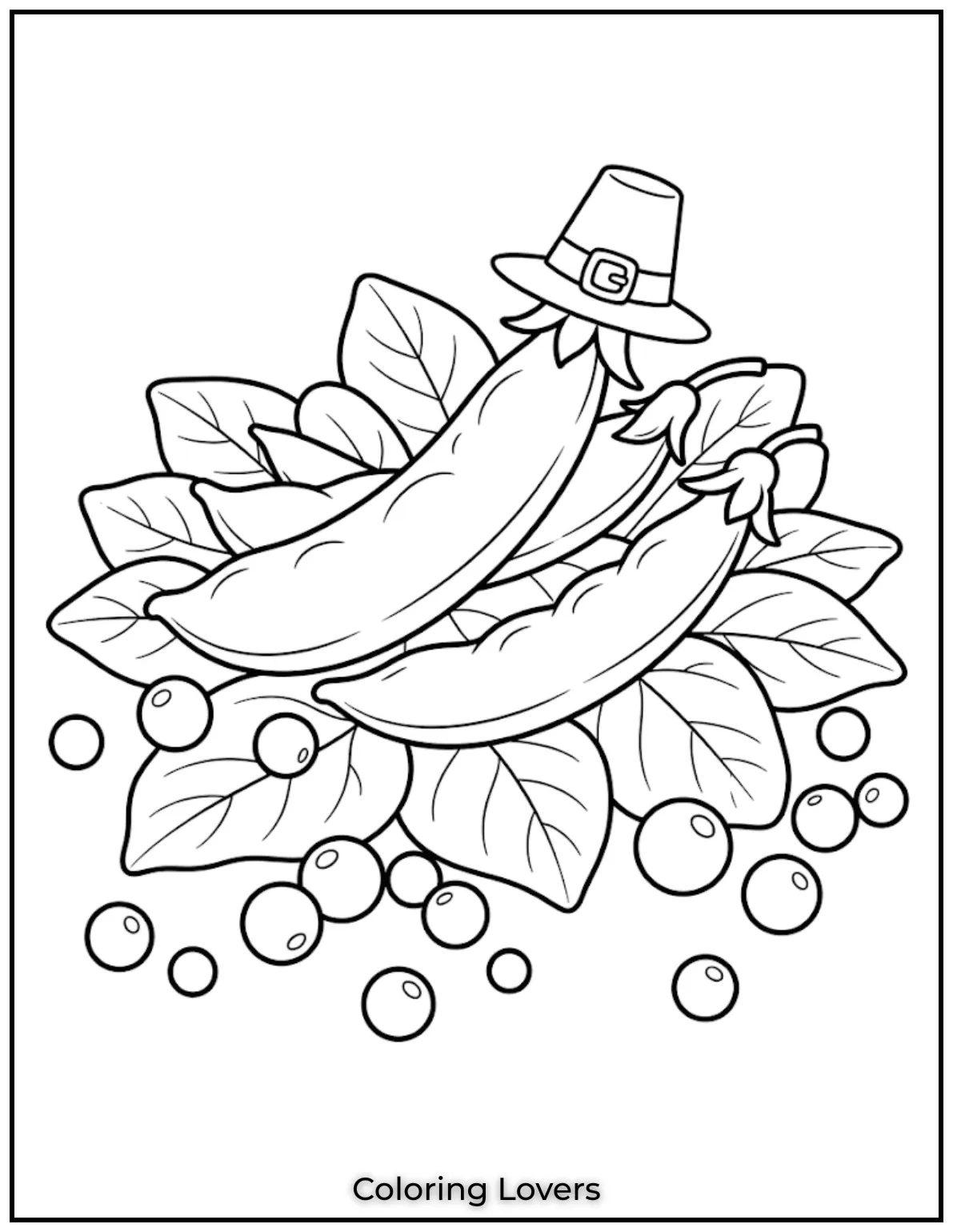 Cute Pea Coloring Pages for Fun Creative Coloring 8 Harvest Peas Coloring Page