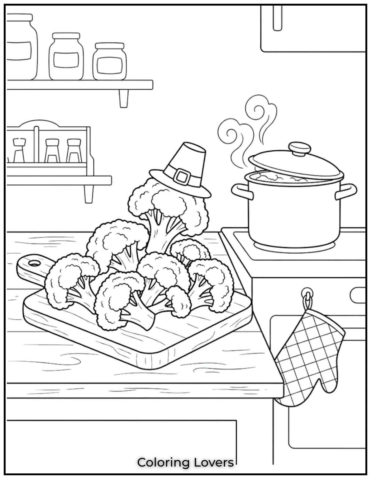 Printable Broccoli Coloring Pages Everyone Will Love 17 Kitchen Broccoli Coloring Page