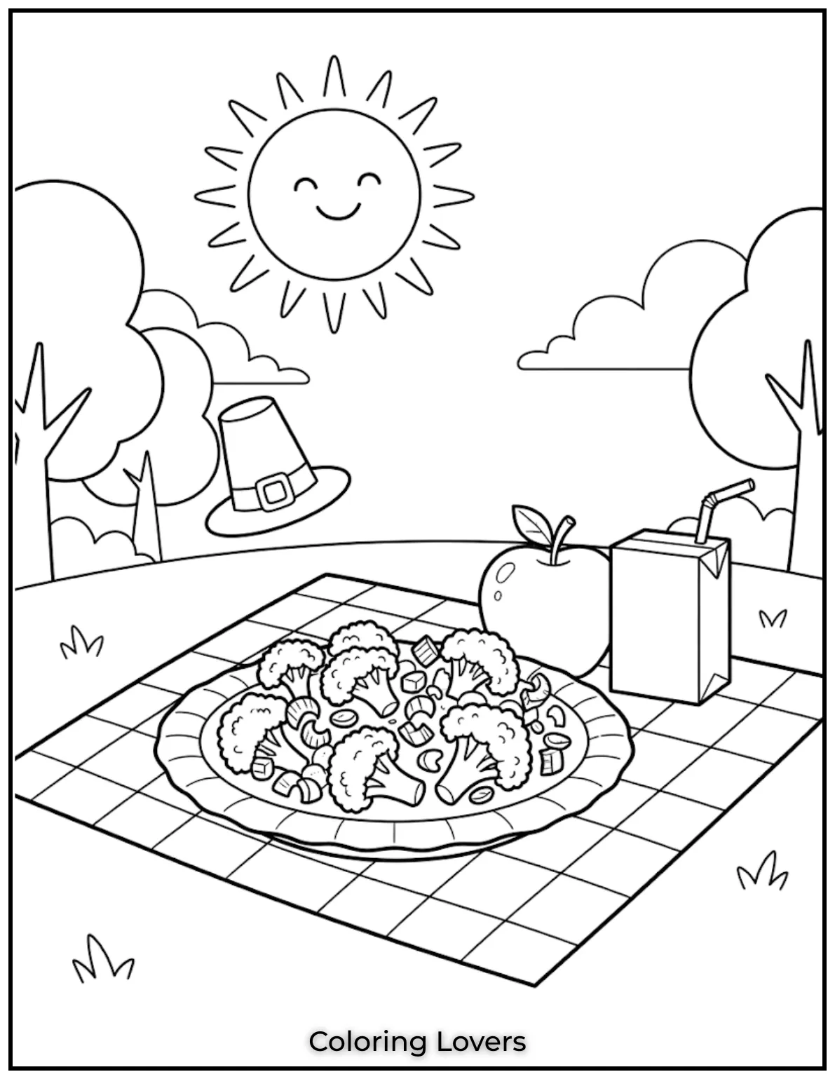 Printable Broccoli Coloring Pages Everyone Will Love 12 Picnic Broccoli Coloring Page