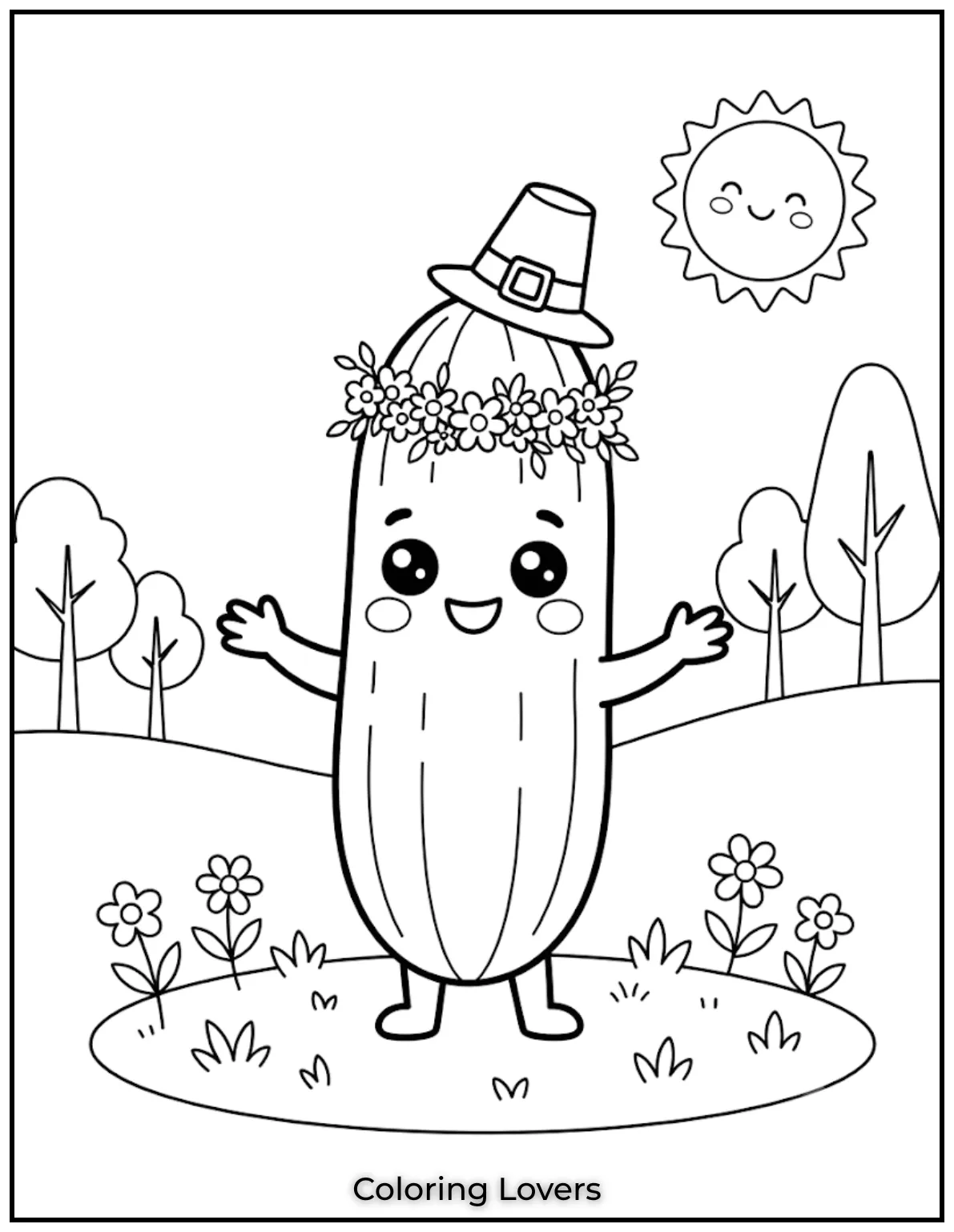 The Funniest Cucumber Coloring Pages You Need Today 8 Elegant crowns, blooming flowers, and graceful poses give this princess cucumber a magical appearance everyone will appreciate.