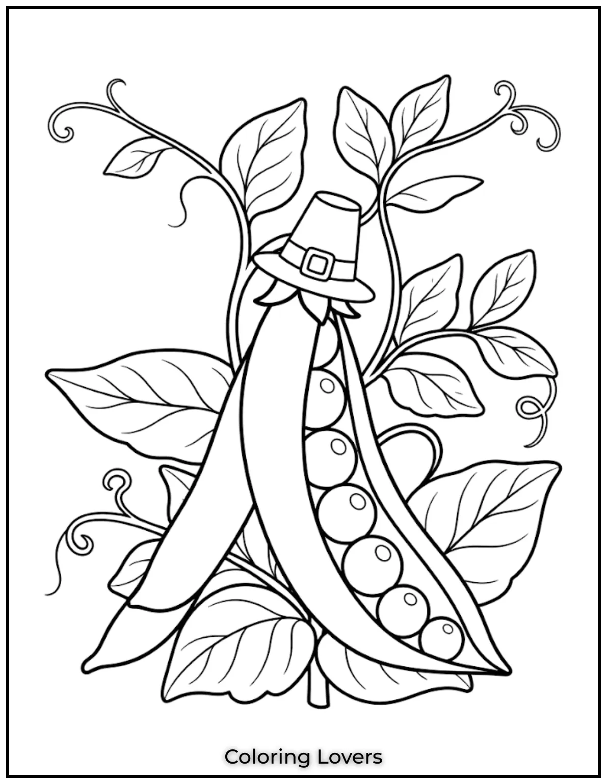 Cute Pea Coloring Pages for Fun Creative Coloring 11 Ripe Pod Coloring Page