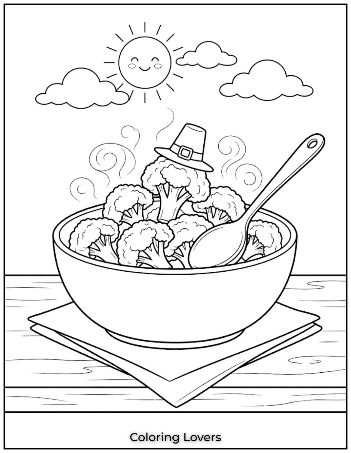 Printable Broccoli Coloring Pages Everyone Will Love 19 Serving Broccoli Coloring Page